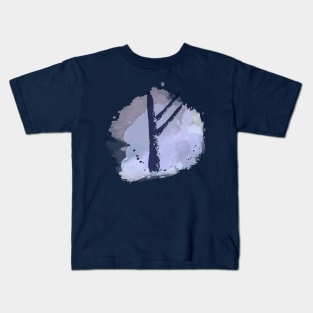 Fehu, Violet Blue Watercolor (Runes & Watercolors) Kids T-Shirt